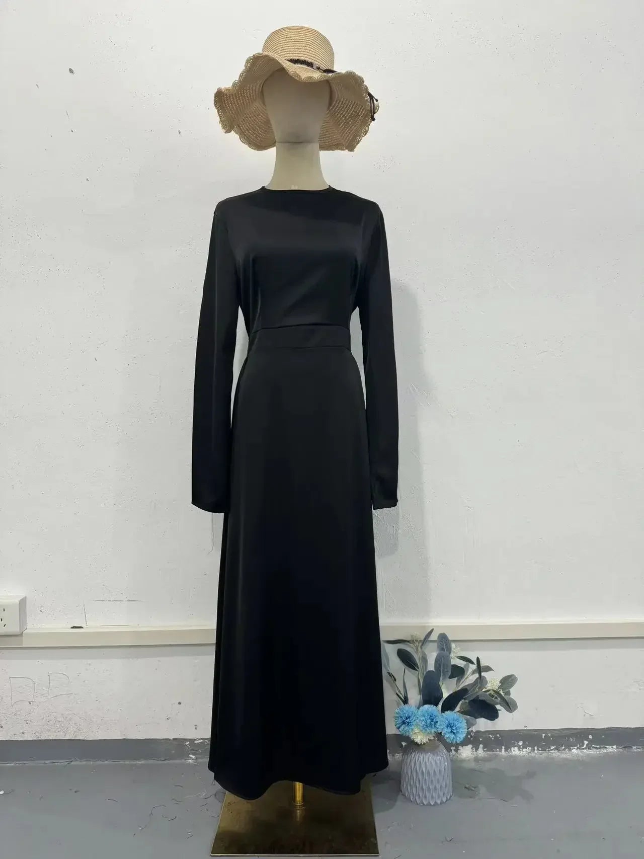 Bandage Maxi Dress High Waist Patchwork Elegant Long Sleeve