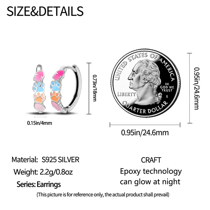 Colorful Butterfly Bee Ladybug Rainbow Flower Earrings in 925 Sterling Silver for Women Fashion Jewelry Gifts