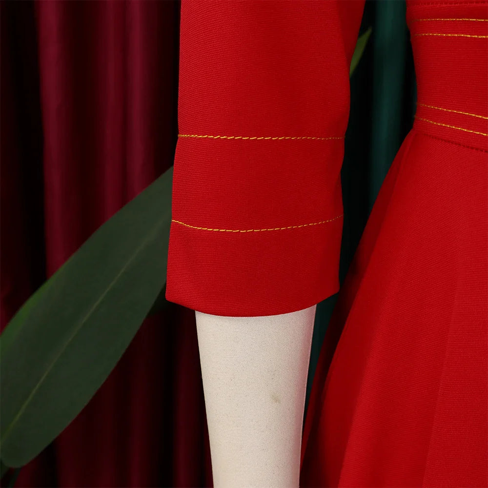 Elegant Party Dress For Women O Neck Pleated A Line Midi