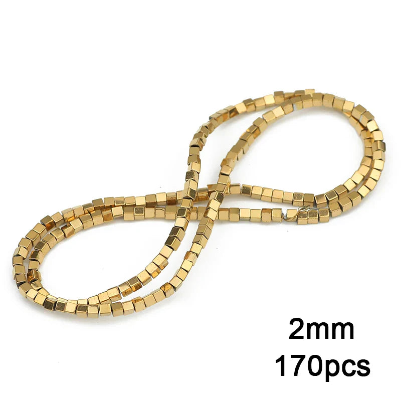 Hematite Natural Stone Gold Plated Loose Beads for DIY Jewelry Making - Star and Heart Shapes