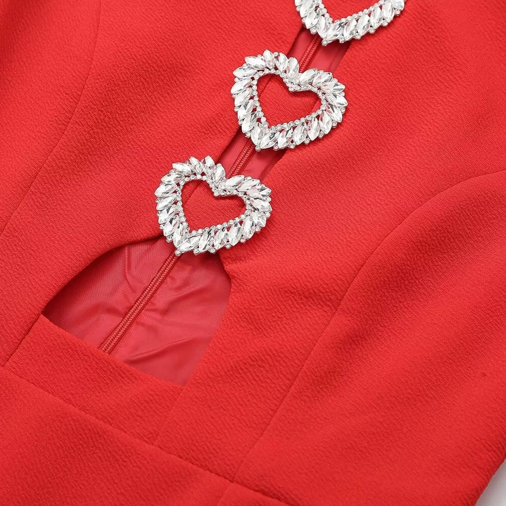 Elegant Red Bowknot A Line Mini Dress For Party Evening