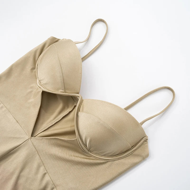 V-Neck Strapless Hollow Out One-Piece Jumpsuit Tight Fit Sporty Fitness Bodysuit for Buttock and Abdomen Lifting