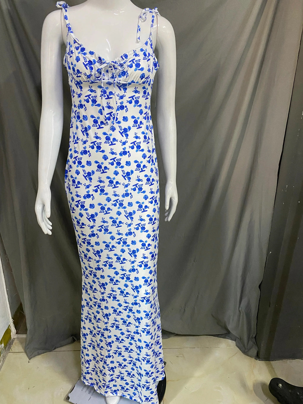 Floral Suspender Dress Slim Fit For Women Country Style