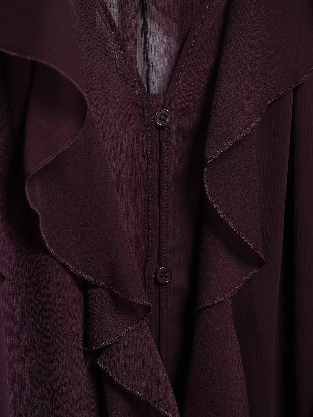 Sexy Women Translucent Ruffle Blouse V Neck Single Breasted Tiered Casual Top Beach Style Solid Shirt