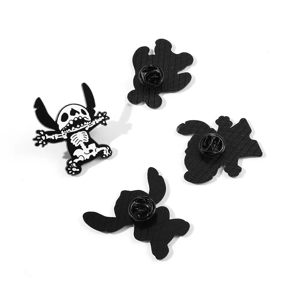 Lilo and Stitch 5 Piece Cartoon Brooch Set Cute Animal Enamel Pins for Backpack and Fashion Accessories