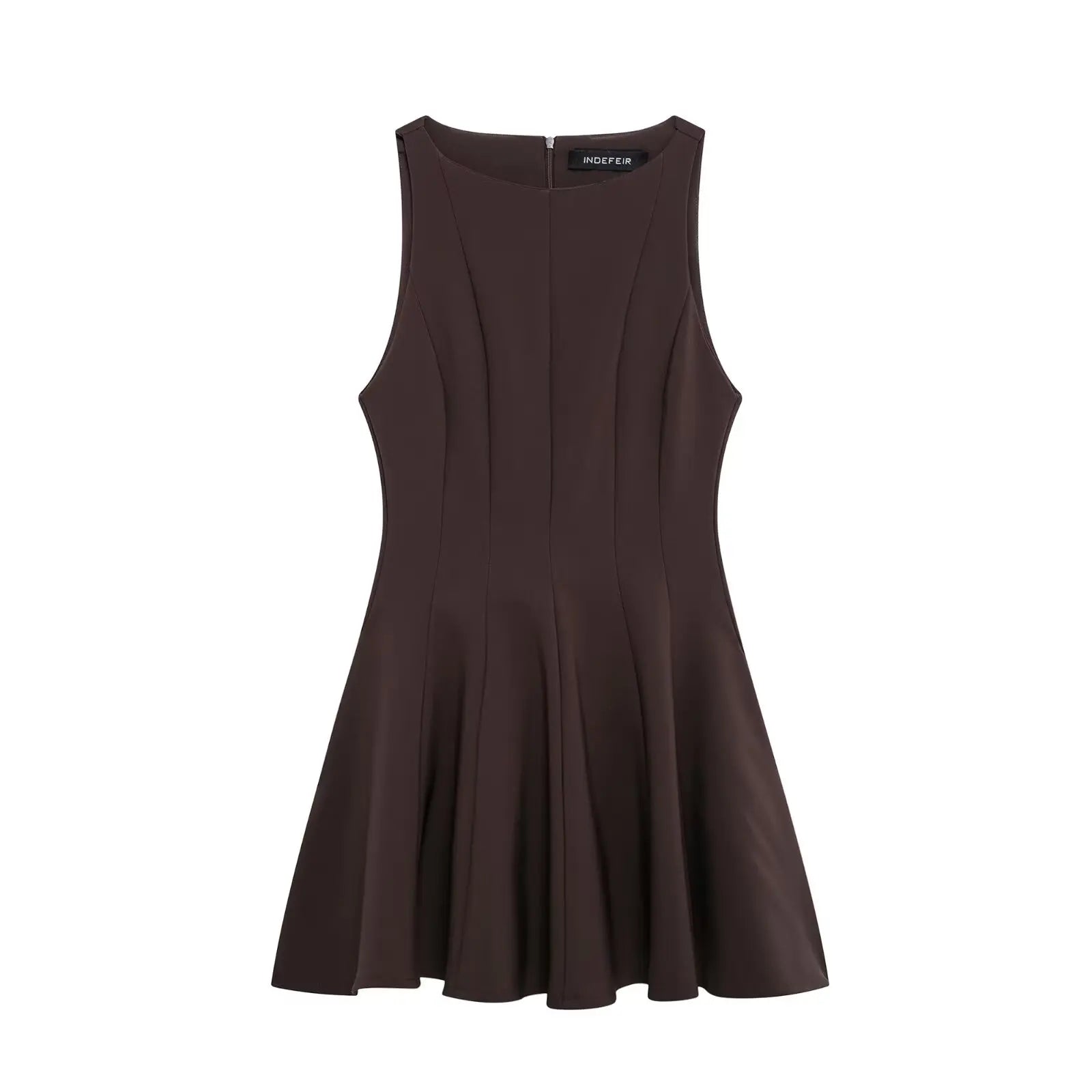 Sleeveless Pleated Mini Dress For Women Casual Office