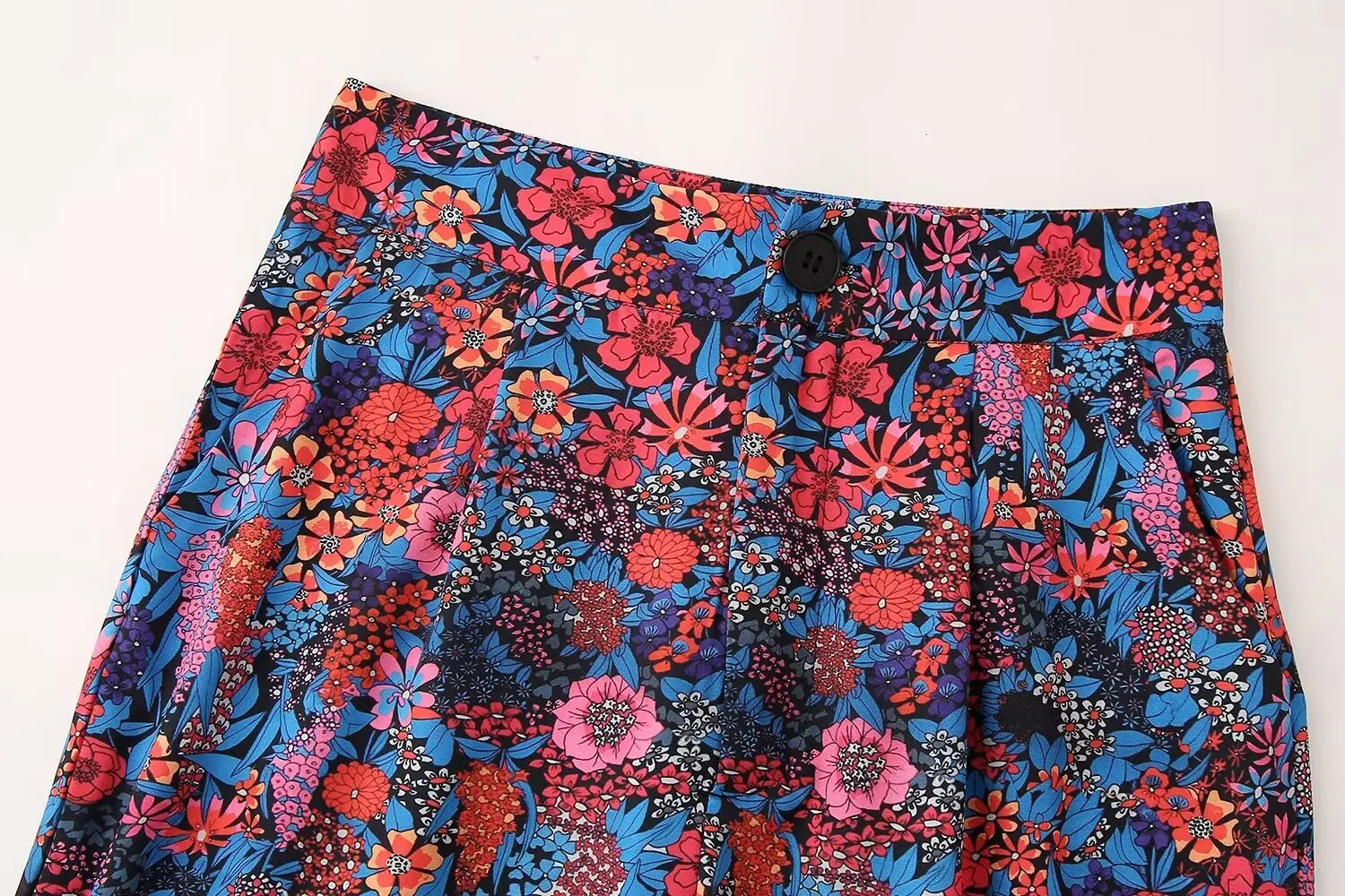 Women Casual Two Piece Set with Bow Decoration O-Neck Top and Button Pants