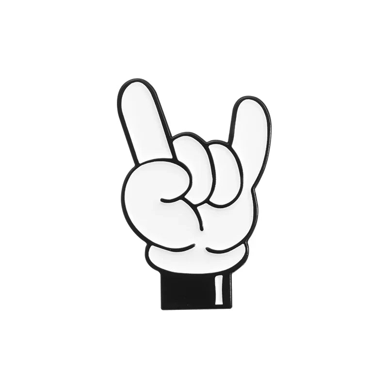 Cartoon Finger Gesture Love You Brooch Enamel Pin Unique Metal Decoration for Backpack and Lapel Badge Gift for Friends