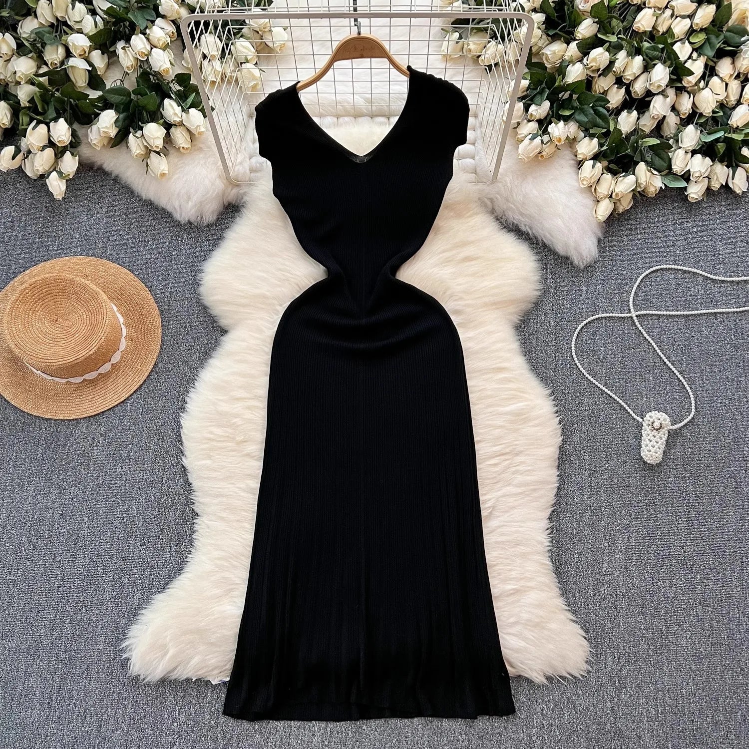 Knit Maxi Dress For Women Casual Mermaid Bodycon Knit