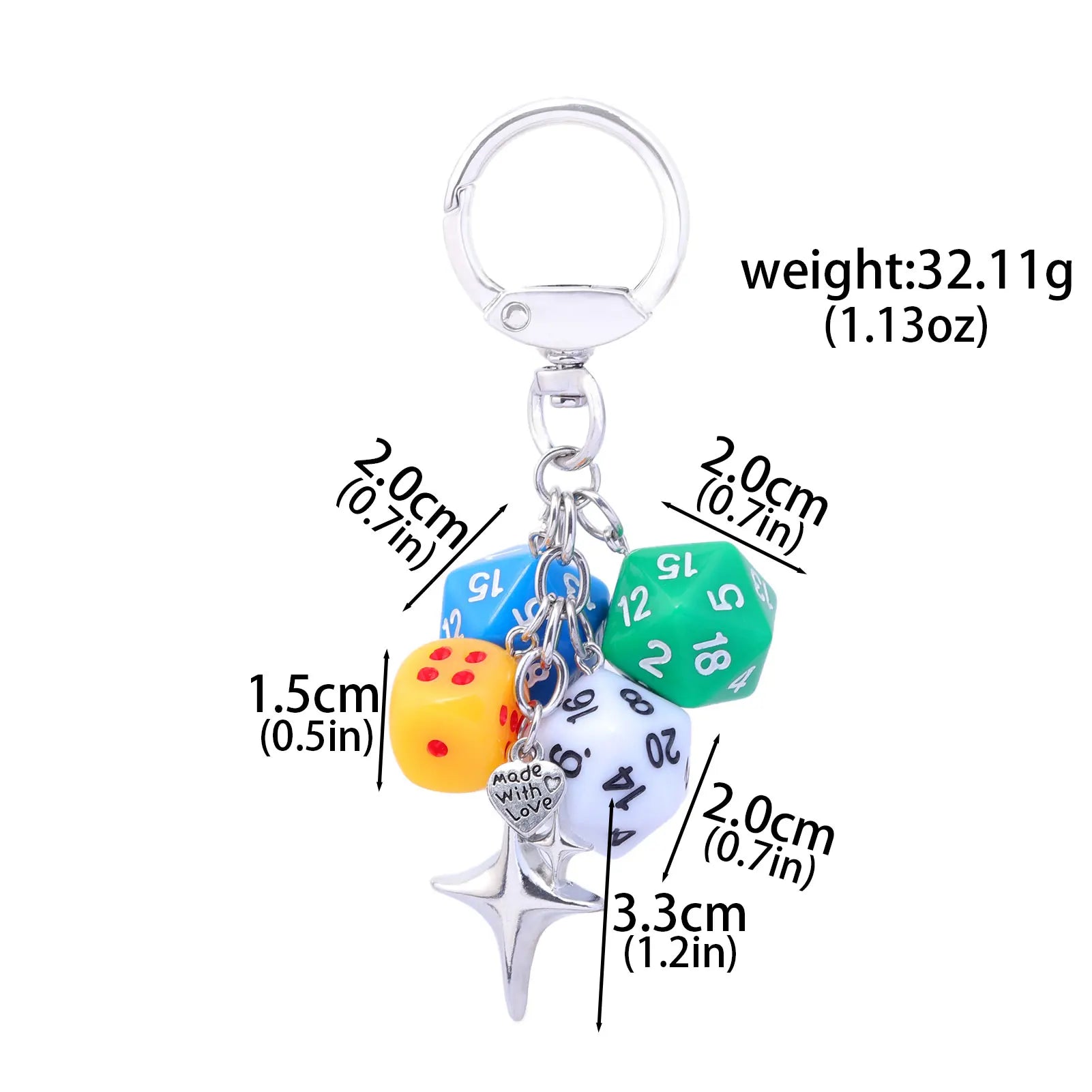 Black Dice Billiards Keychain Hiphop Lucky Dice Pendant Bag Charm Punk Jewelry Accessories