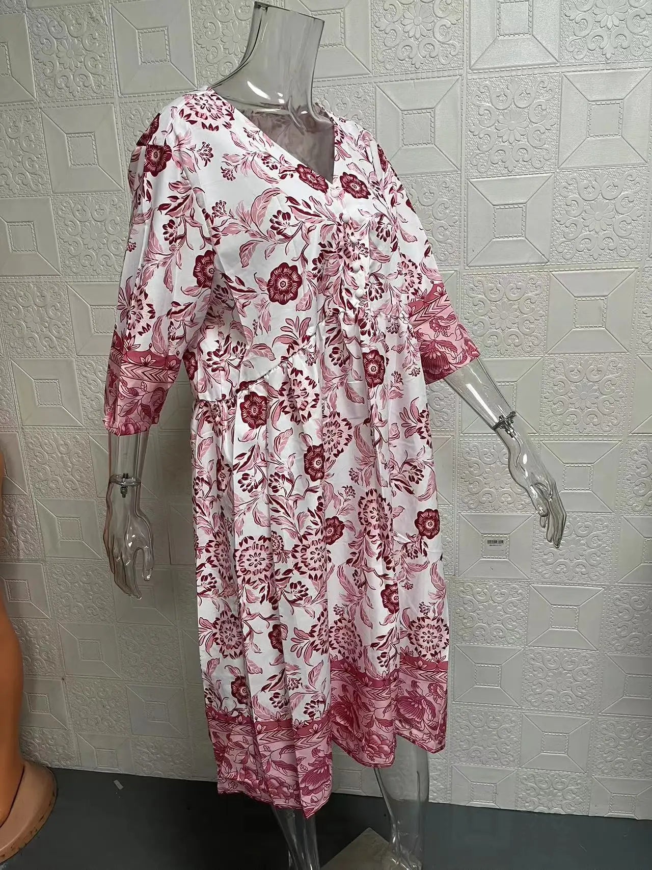 Loose Floral Print Elegant V Neck Dress For Women Everyday