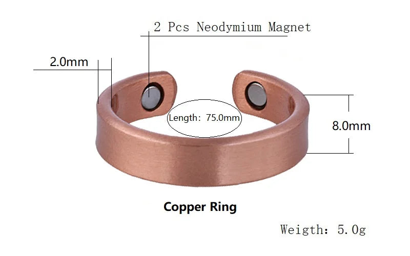 Handmade Solid Copper Bracelet and Ring Set for Arthritis Relief and Health Benefits