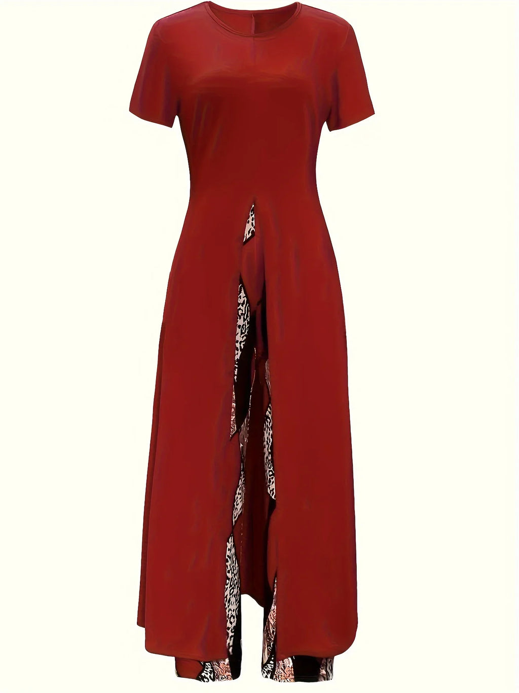 Casual Printed Long Pullover Coat and Wide-Leg Pants Two-Piece Suit for Girls High-End Fashion Temperament Set