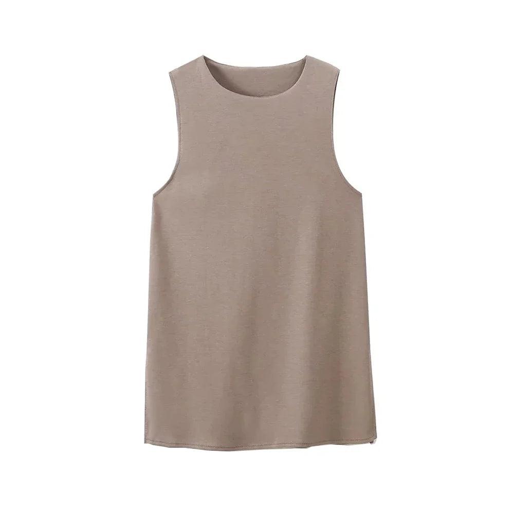 Women Casual Two Piece Set with Sleeveless Tank Top and Wide Leg Pants