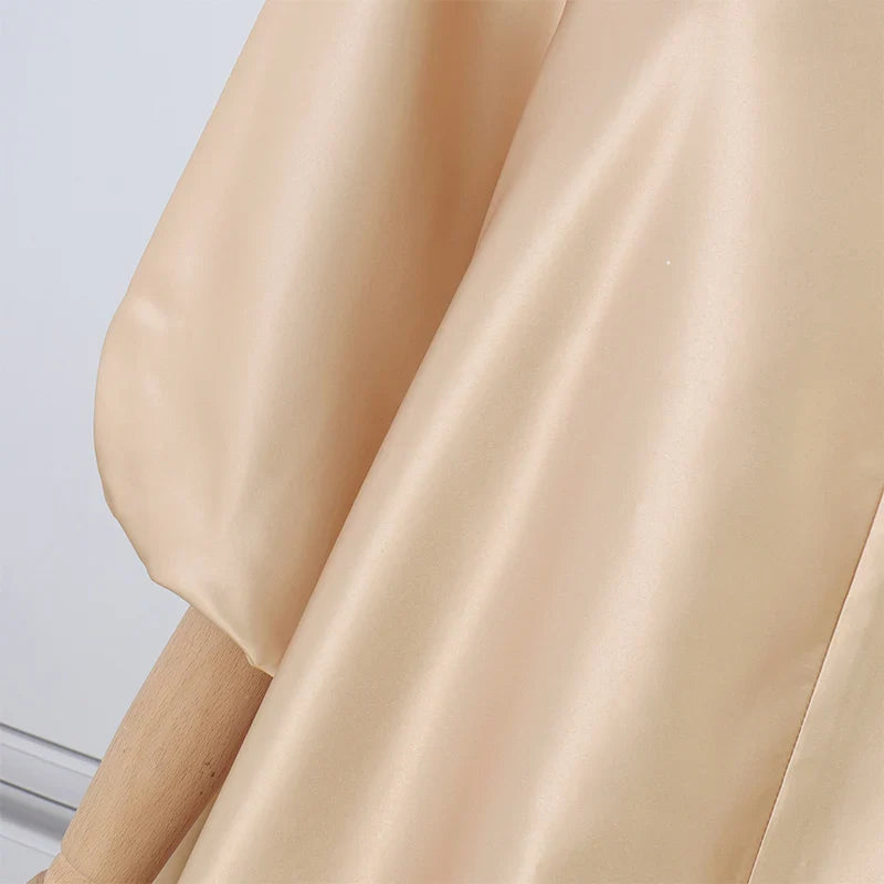 Bohemian Satin Silk Maxi Dress for Women Sundress Casual