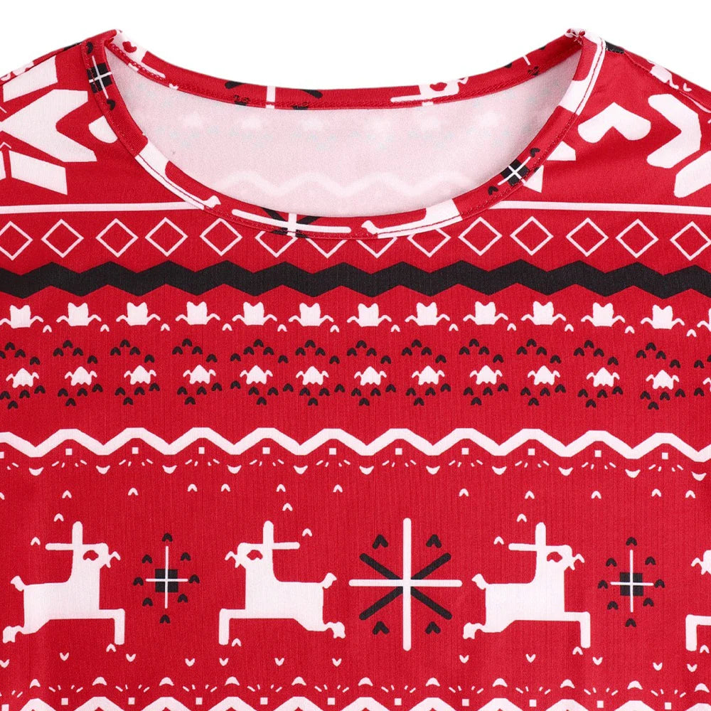 Elegant Red Snowflake Bodycon Christmas Dress For Women