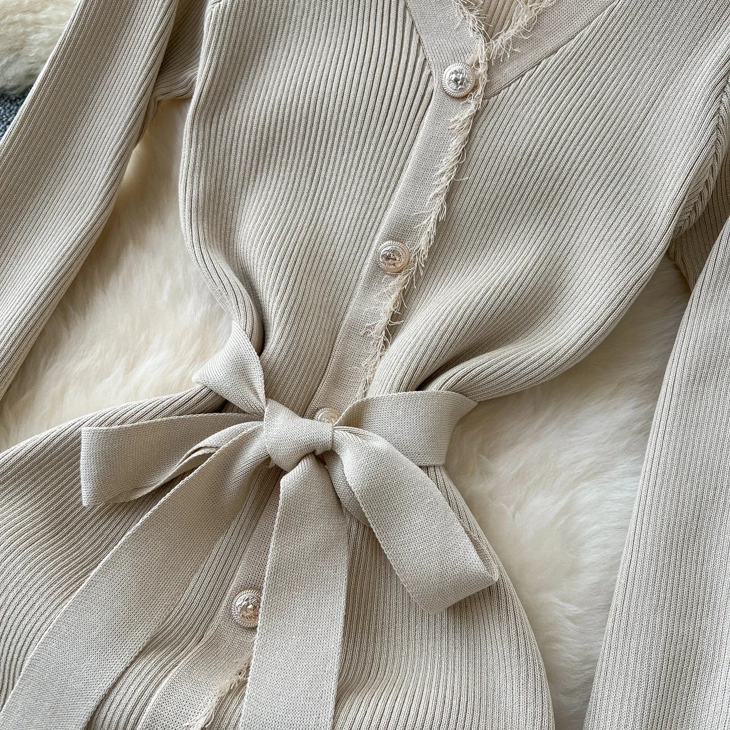 Womens Knit Dress Long Sleeve Sweater Casual Elegant