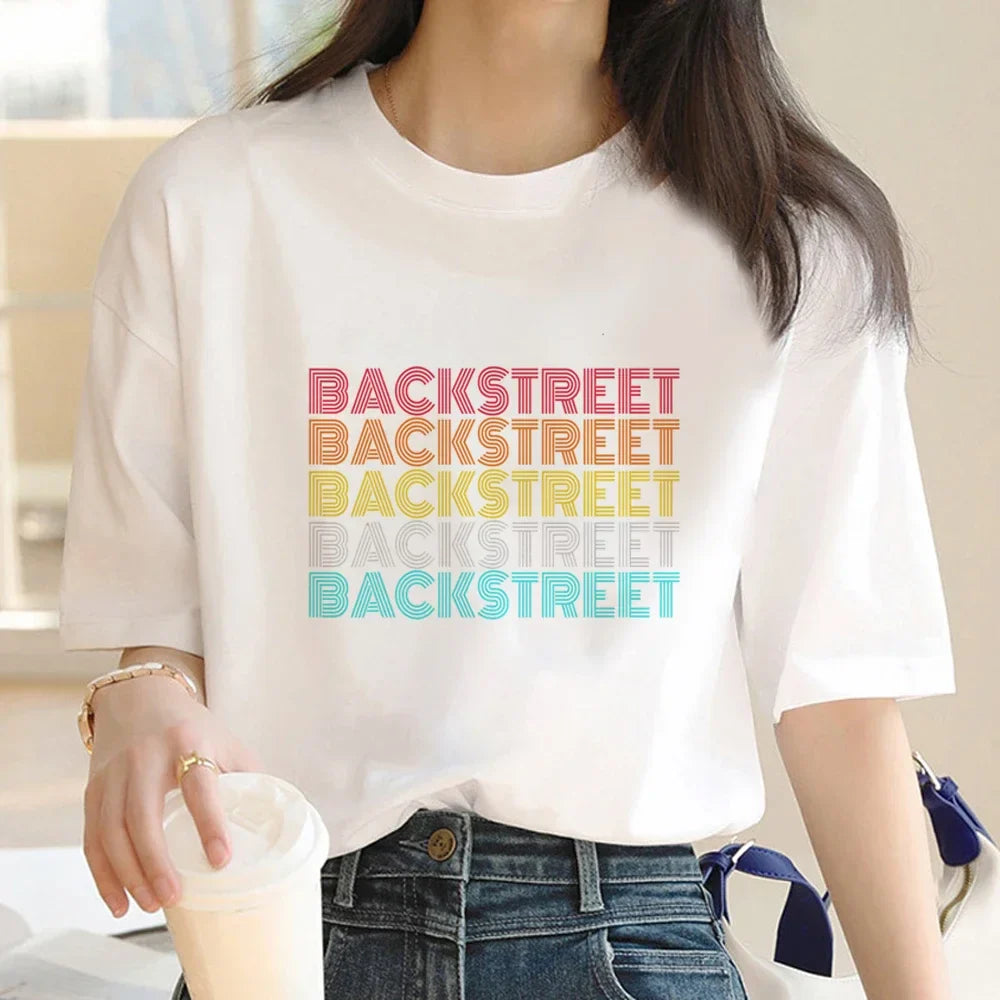 Backstreet Boys DNA Tour Summer Top T-Shirt for Women Funny Japanese Grunge Couple Shirt