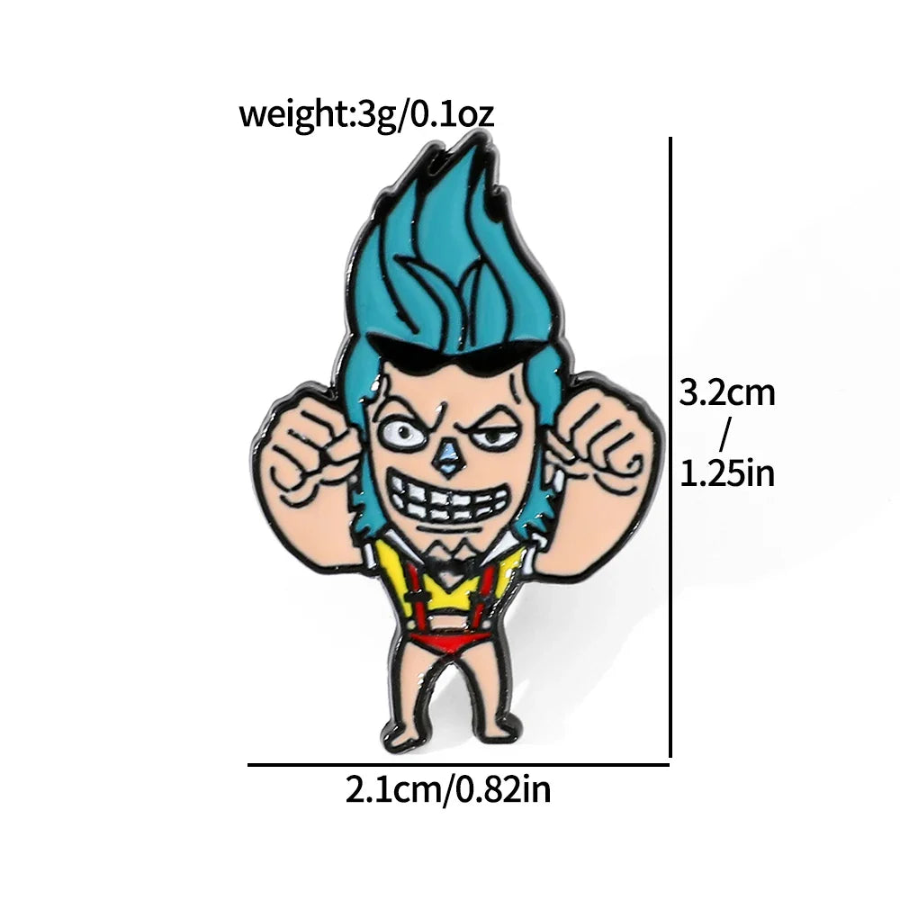 5 Pcs Cartoon Monkey Enamel Pin Set Featuring Luffy and Tony Chopper Brooches for Backpack Accessories