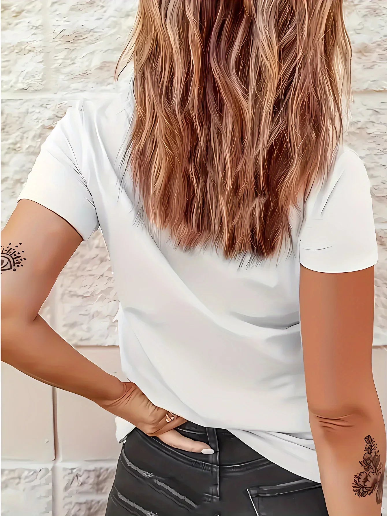 Travel Pattern Printed Women's T-Shirt Casual Round Neck Short Sleeve Top