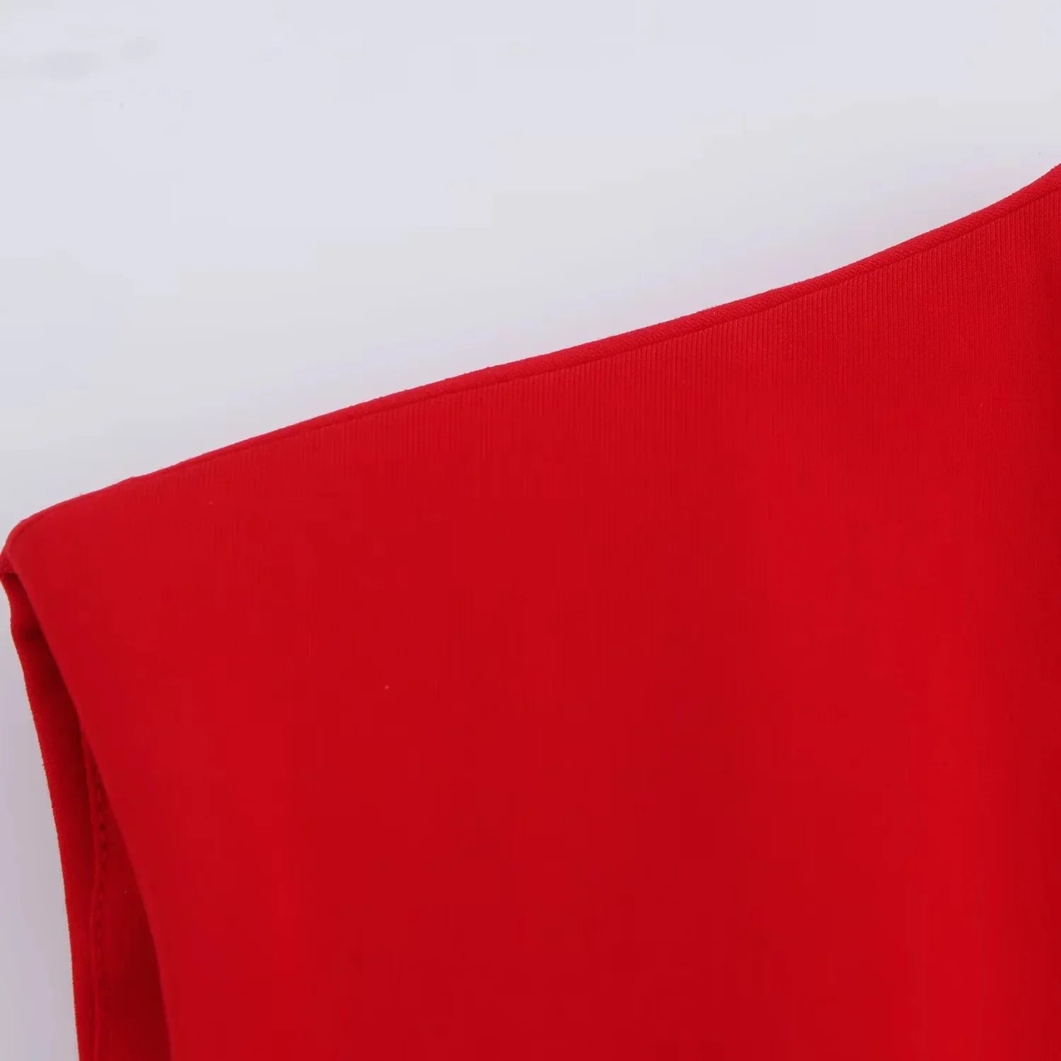 Chic Red Sleeveless Blazer and High Waist Wide Leg Pants Set for Office Ladies with V Neck and Sashes