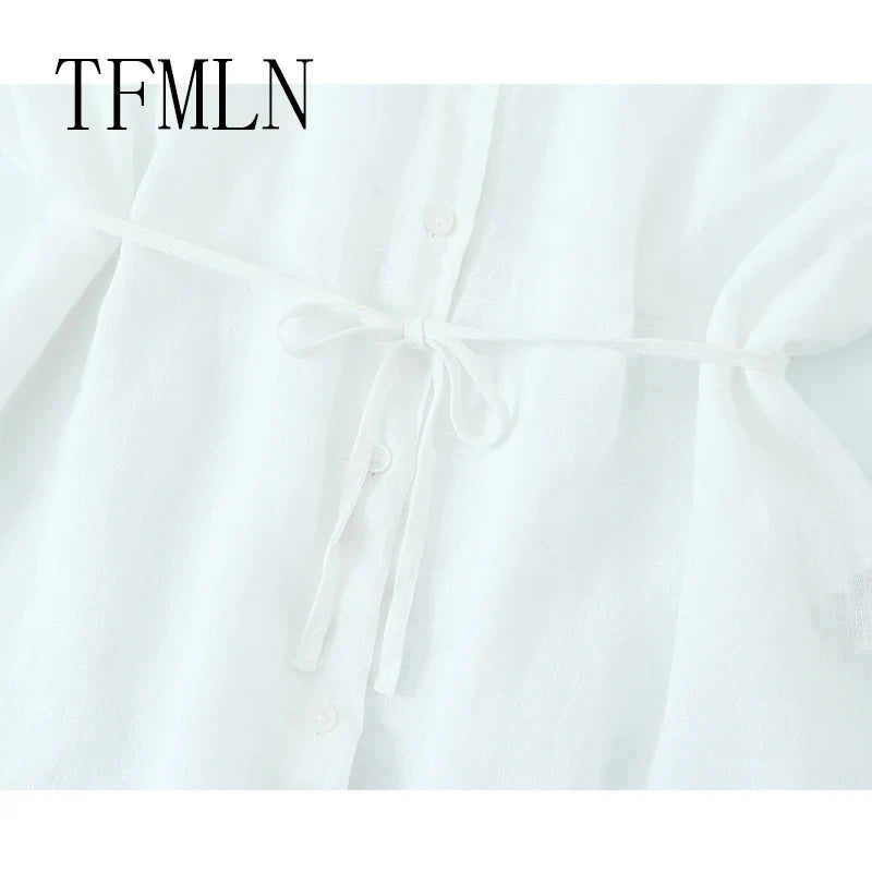 Oversized Women Blouse Summer Casual Long Sleeve Single Breasted Shirt Fashion Loose Fit Top