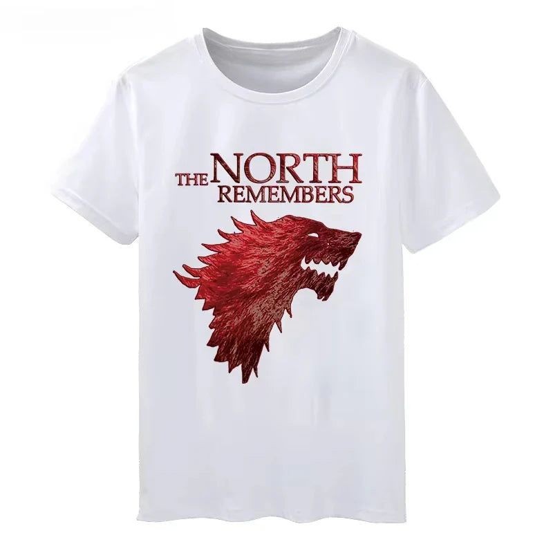 Game of Thrones Winter Is Coming T-Shirt Short-Sleeved Streetwear Tee for Men and Women