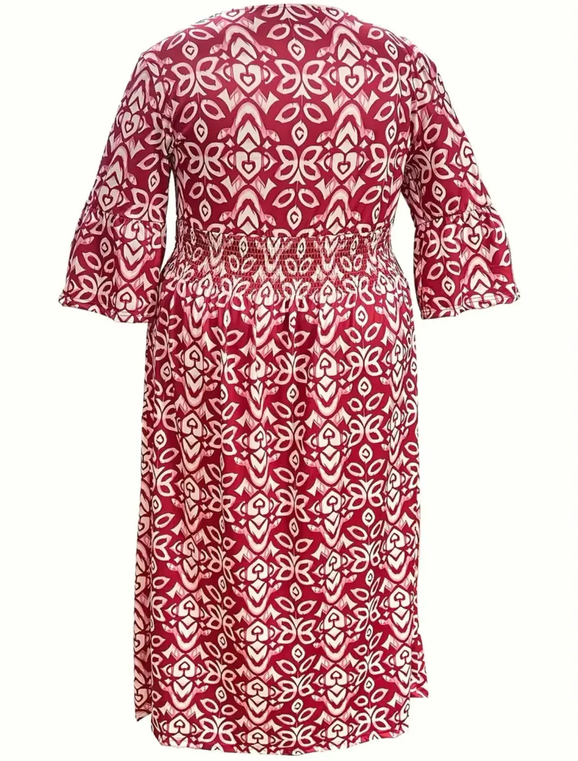 Bohemian Floral Wrap Dress Women V Neck Summer Casual