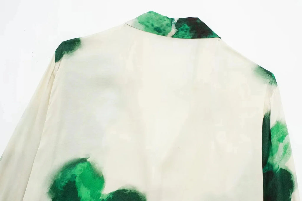 Elegant Floral Print 2 Piece Women's Suit with Long Sleeve Lapel Blouse and Drawstring Wide Leg Pants Casual Outfit