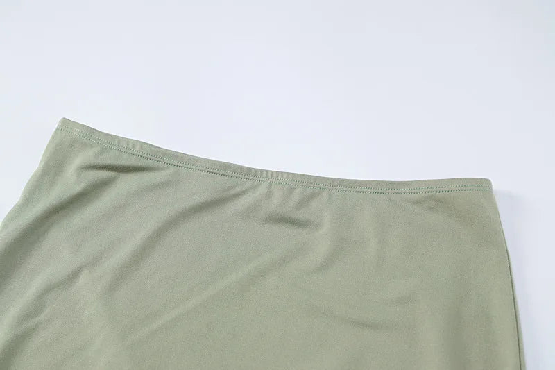 Women's Two-Piece Long Sleeve Drawstring Crop Top and Mini Skirt Bodycon Matching Set Sexy Clubwear