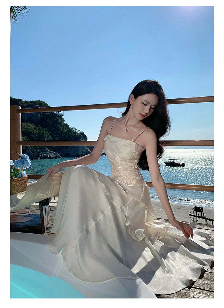 Elegant Spaghetti Strap Long Dress For Women Prom Gown