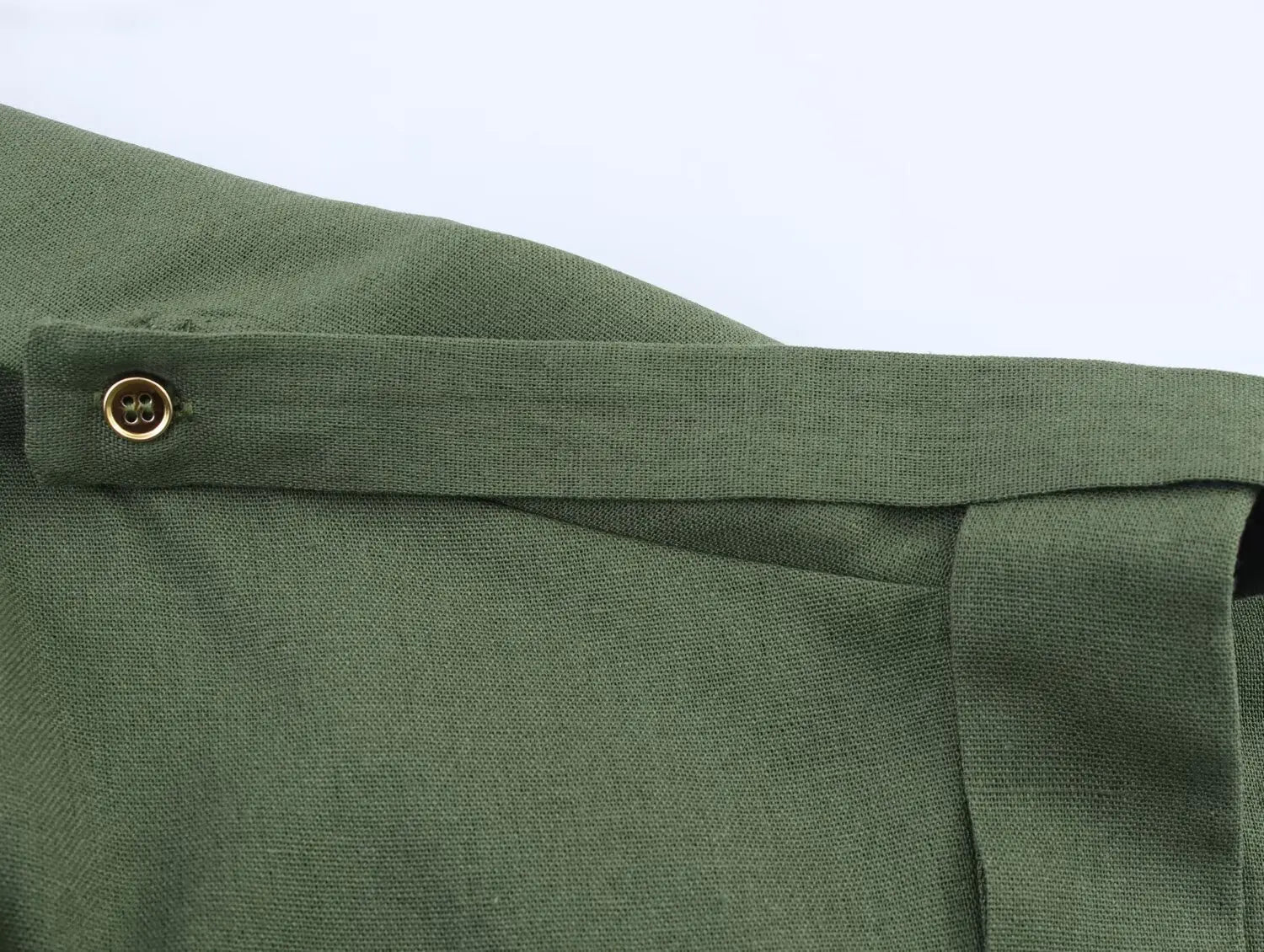 Women's Blended Lace-Up Lapel Shirt Short-Sleeve Single-Breasted Waist Pocket Casual Chic Top for Spring and Summer