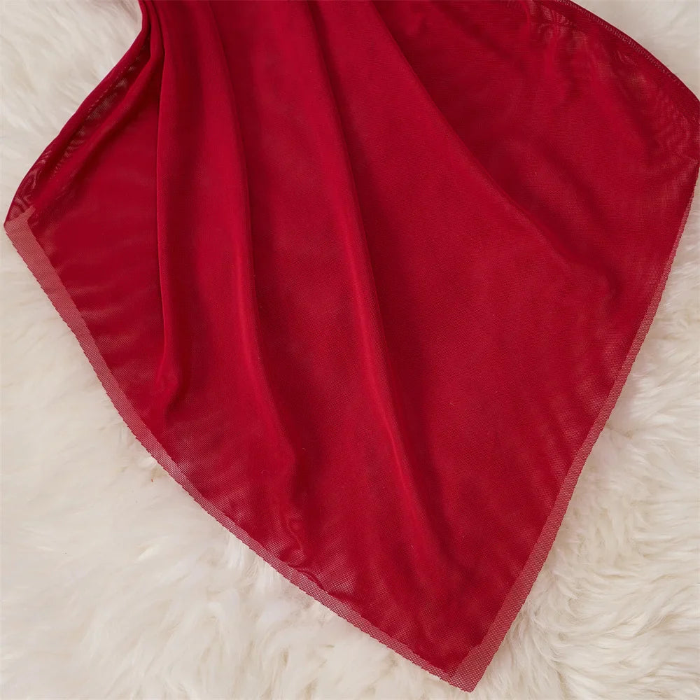 Backless Mesh Nightgown With Cross Strap Nightdress