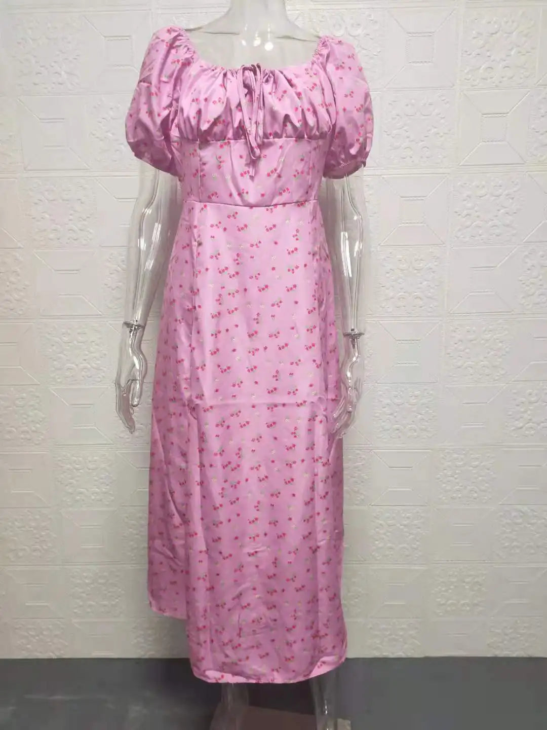 Backless Floral Dress Slim Fit Suspender With Slit Chic