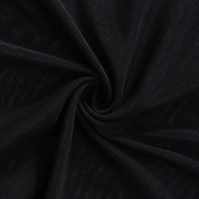 Slim Fit Sheer Dress For Women Lace Up Long Sleeve Fashion