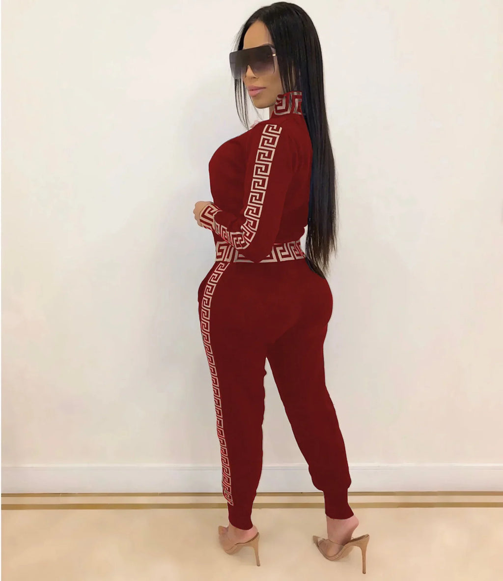 Casual Printed Stitching Two-Piece Leisure Suit for Men and Women