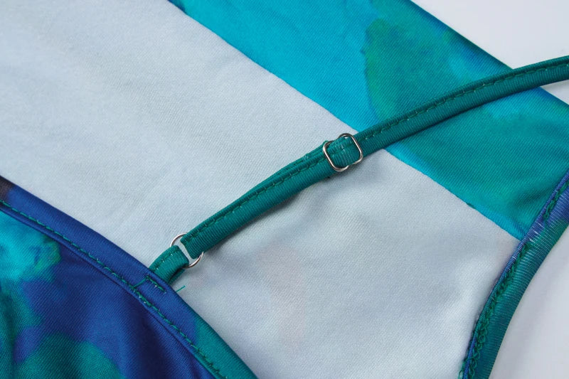 Floral Spaghetti Straps Maxi Dress Backless Evening Party