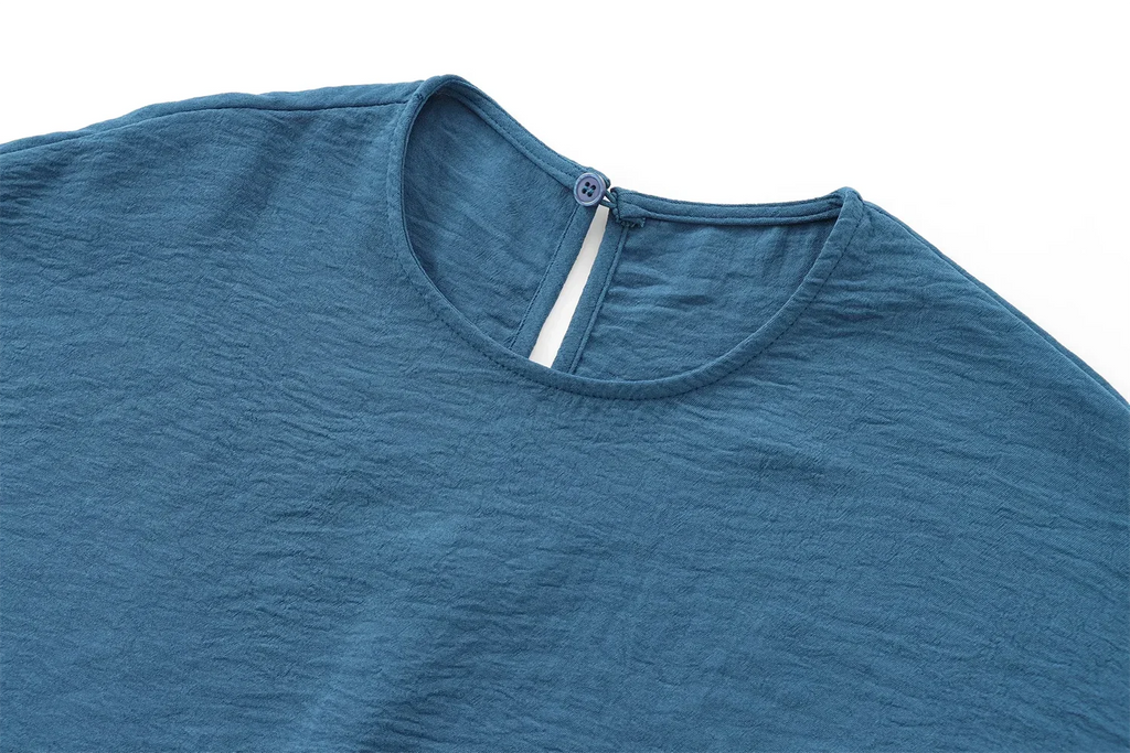 Slim Fit Short Sleeve Round Neck Midi Dress For Women