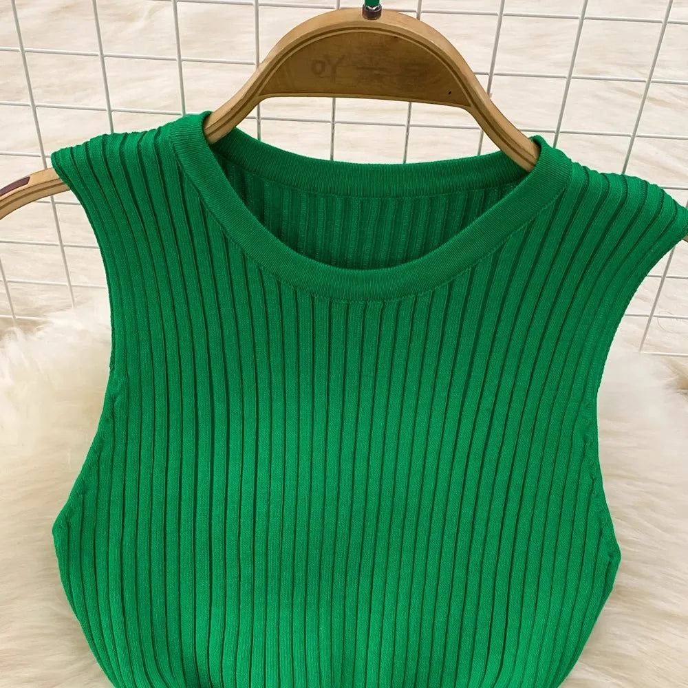 Knitted Mini Dress Women Summer Bodycon Ruffled Elegant