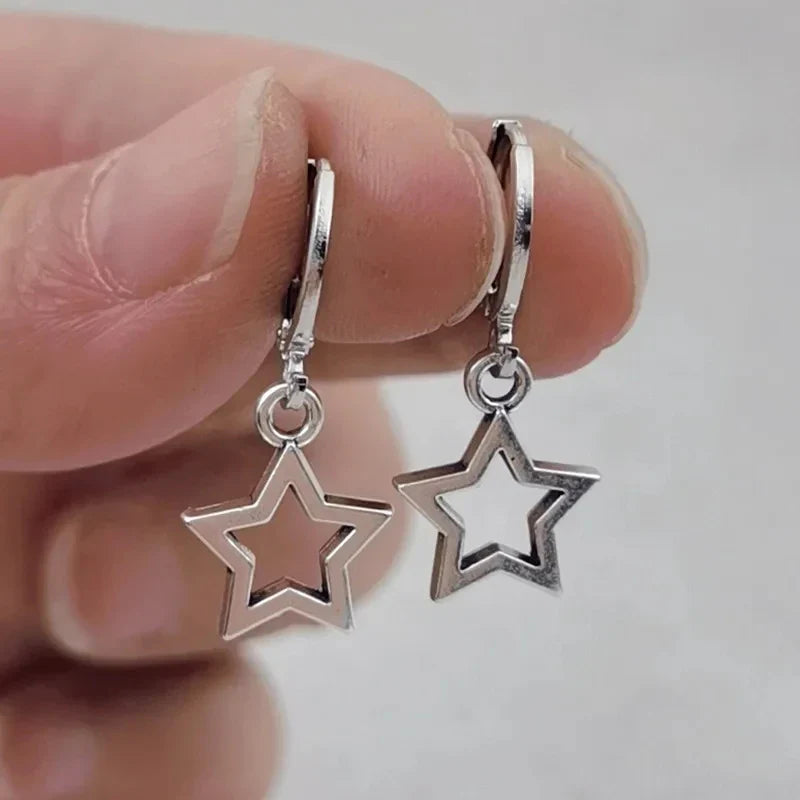 Creative Star Hoop Earrings for Women Cute Mini Holiday Jewelry Gifts