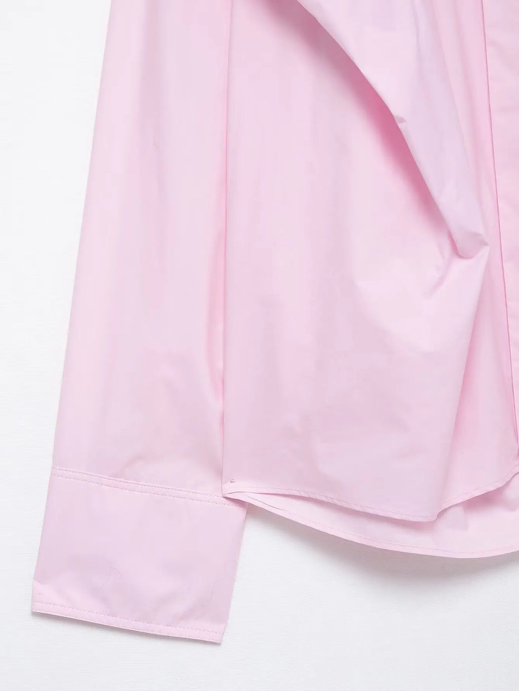 Women Long Sleeve Blouse with Turn Down Collar Pink Spring Top Chic Shoulder Design Office Shirt for Ladies