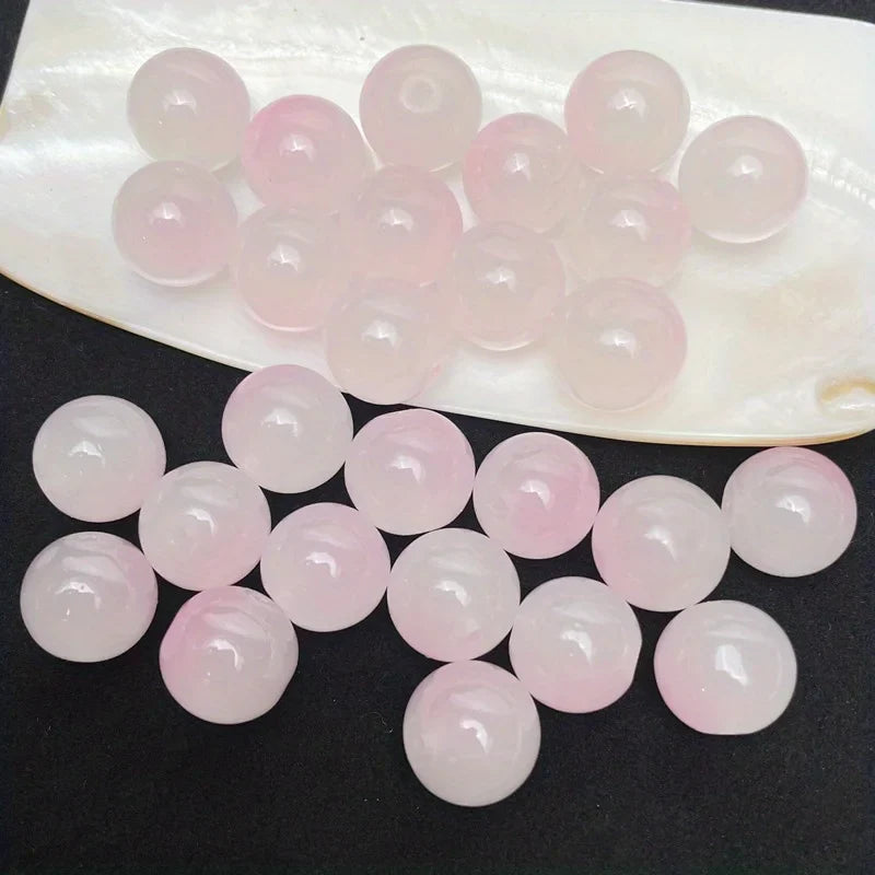 8mm Dual Color Glass Loose Beads for DIY Jewelry Making 50pcs Sweet Style Decorative Beads