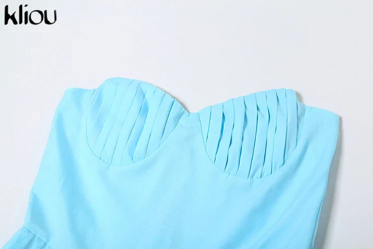 Pleated Maxi Dress Wrap Front Zip Up Bodice Shaping