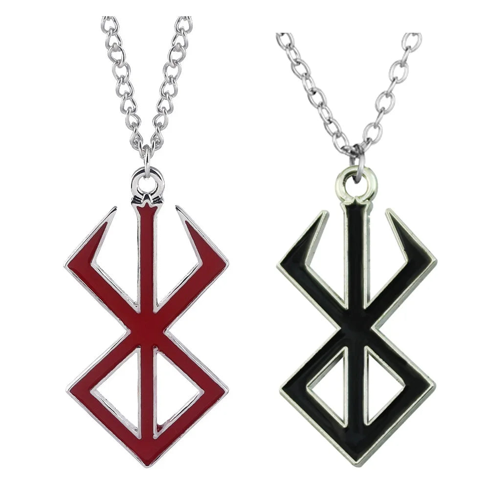 Norse Viking Symbol Pendant Necklace for Men, Hip Hop Jewelry Inspired by Berserk Mythology