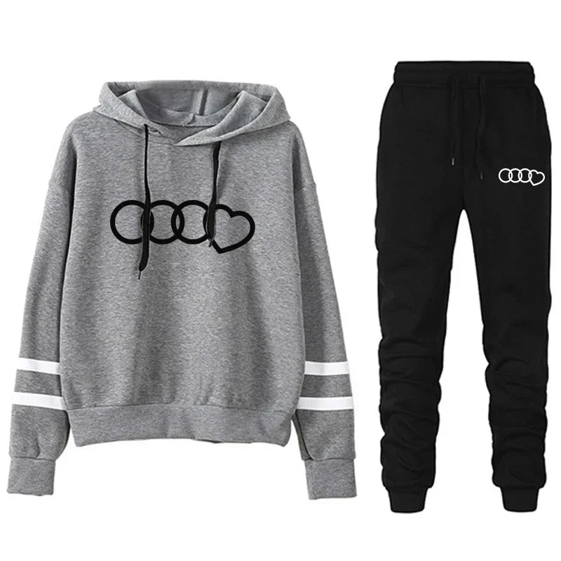 Casual Women's Sweatshirts with Hoodies and Jogging Tracksuit Sports Suit for Outdoor Activities