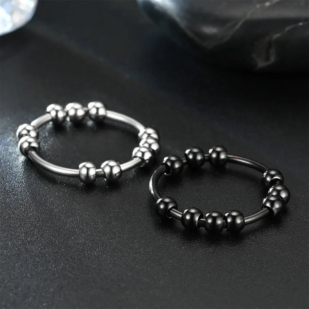 Stainless Steel Fidget Rings for Stress Relief Anxiety Relief Jewelry for Women and Men