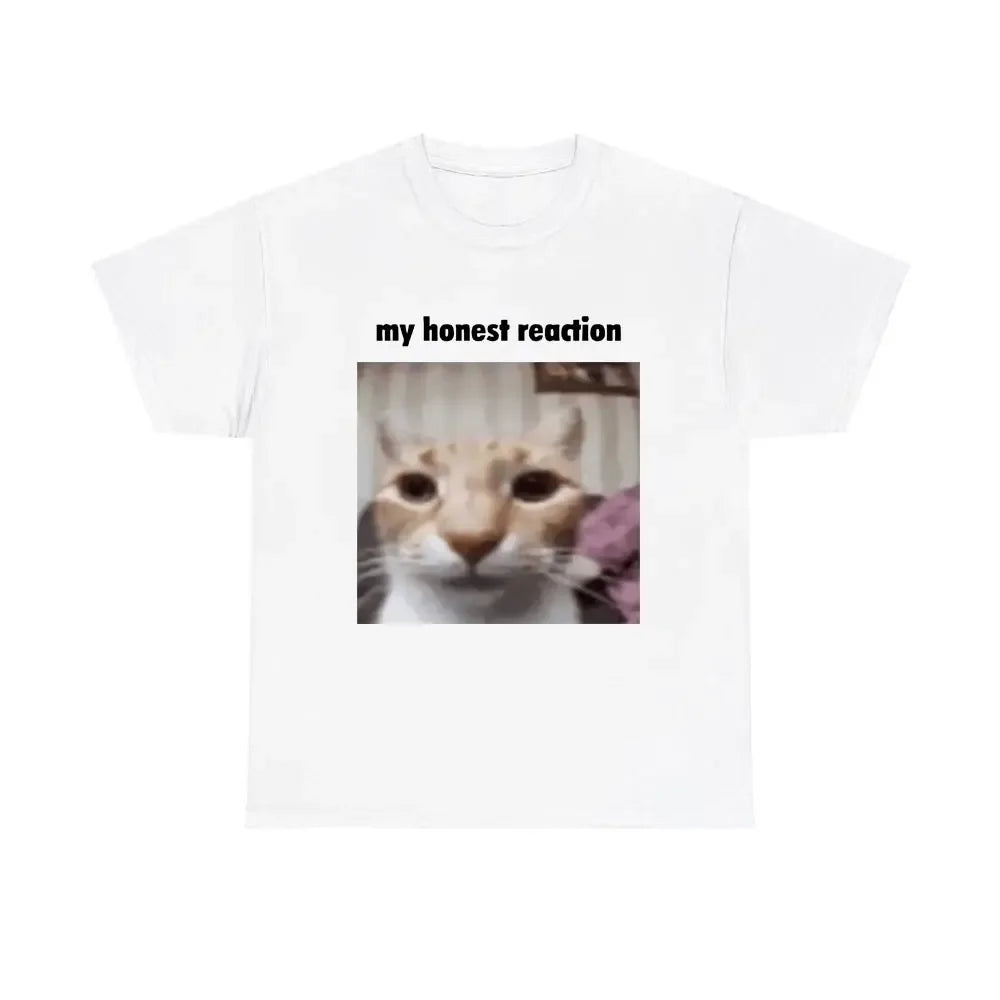 Funny Cat Meme T Shirts for Men and Women Casual Oversized Short Sleeve Tees