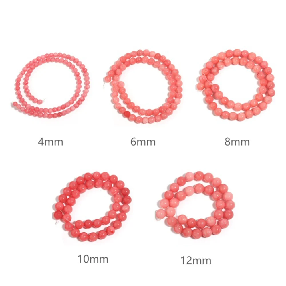 Natural Pink Chalcedony Stone Beads for Jewelry Making DIY Bracelet and Necklace Accessories