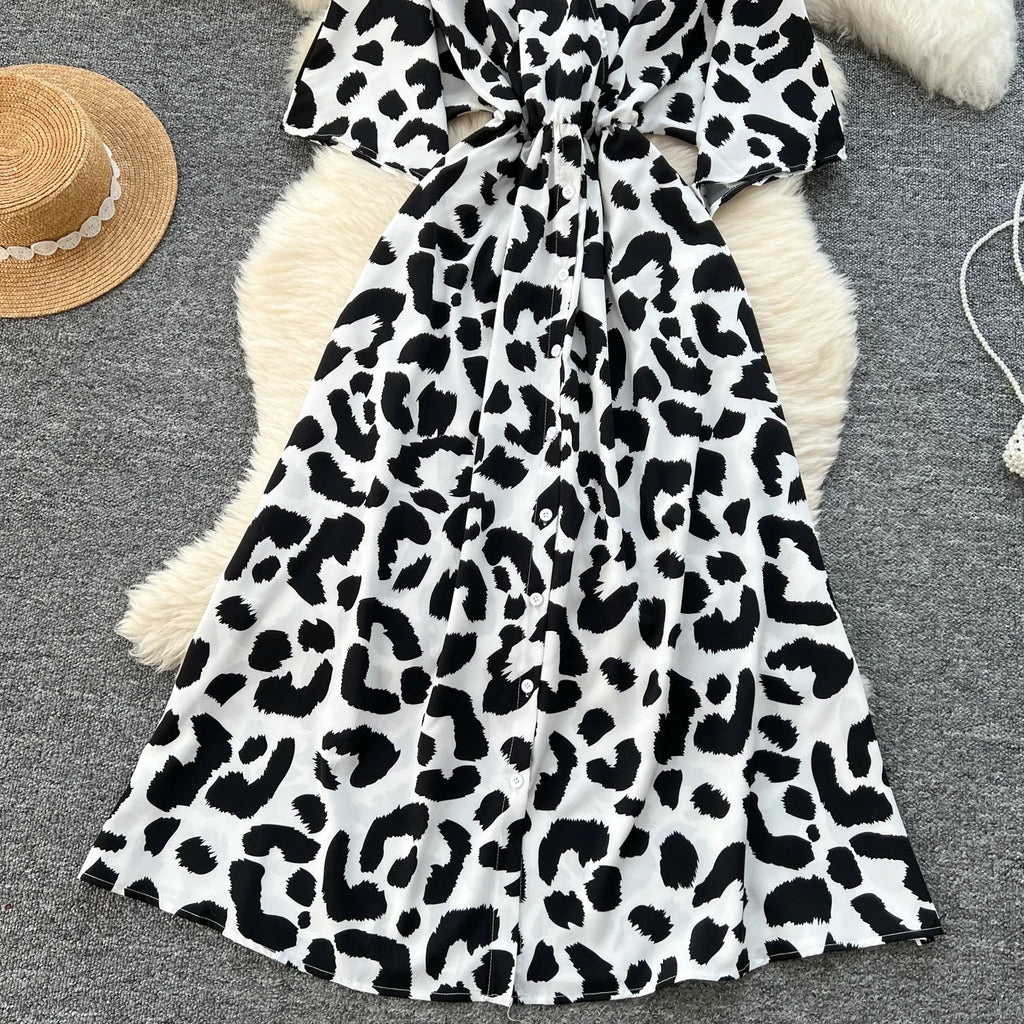 Ruched V Neck Office Dress Long Sleeve For Women Red