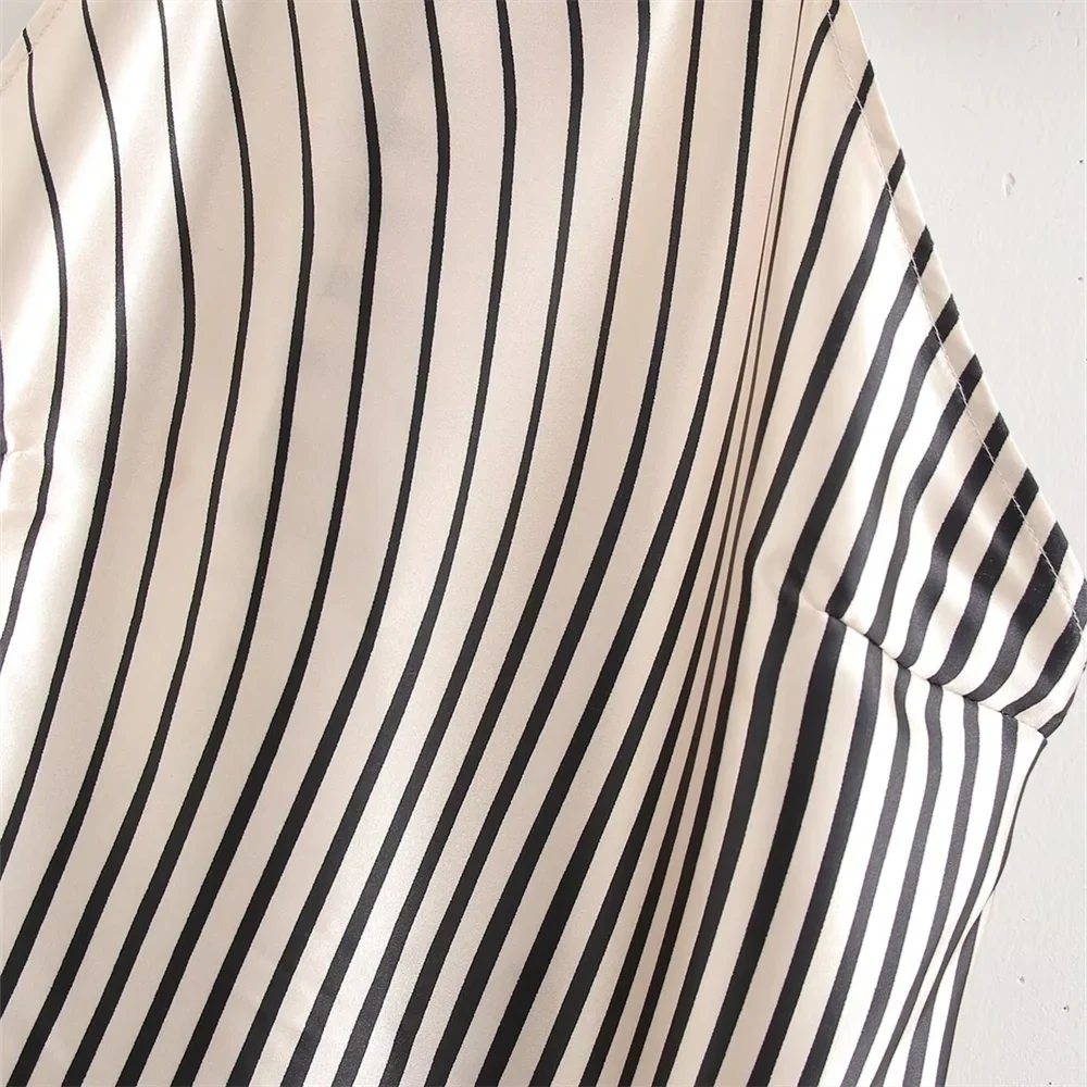 Women Gradient Stripe Dress Hanging Neck Slim Fit Summer